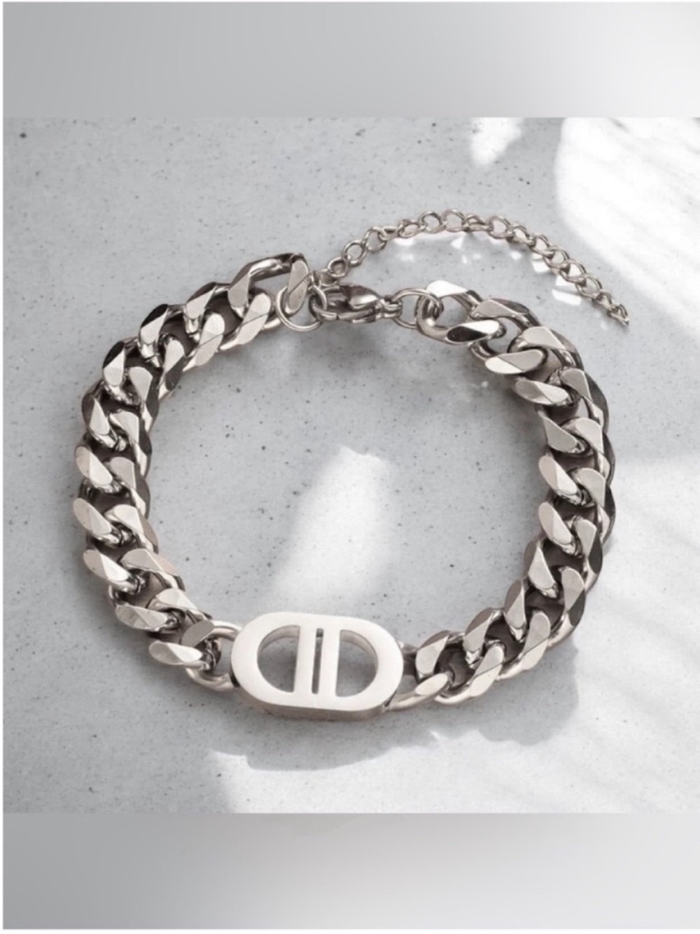 Stainless Steel Silver Designer Luxury Bracelet & Necklace Set - Picture 11 of 14
